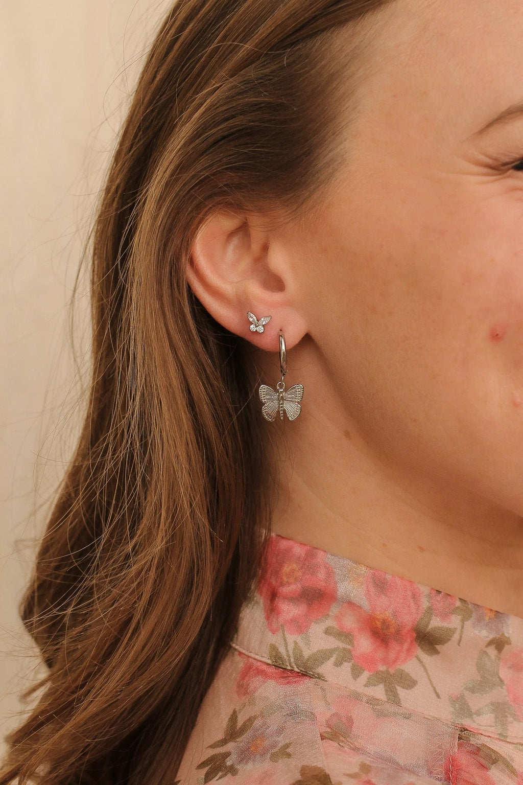 Crystal Butterfly Flat Back Stud by Rose & Clay