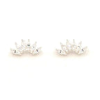 Crystal Curve Sterling Silver Stud Earrings by Fair Anita