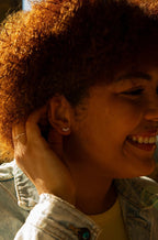 Crystal Curve Sterling Silver Stud Earrings by Fair Anita