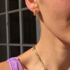 Crystal Daisy Hoop Earrings in Gold | Designed in the UK | 14K Gold Plated Brass by The Bullish Store