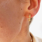 Crystal Daisy Hoop Earrings in Gold | Designed in the UK | 14K Gold Plated Brass by The Bullish Store