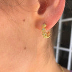 Crystal Daisy Hoop Earrings in Gold | Designed in the UK | 14K Gold Plated Brass by The Bullish Store