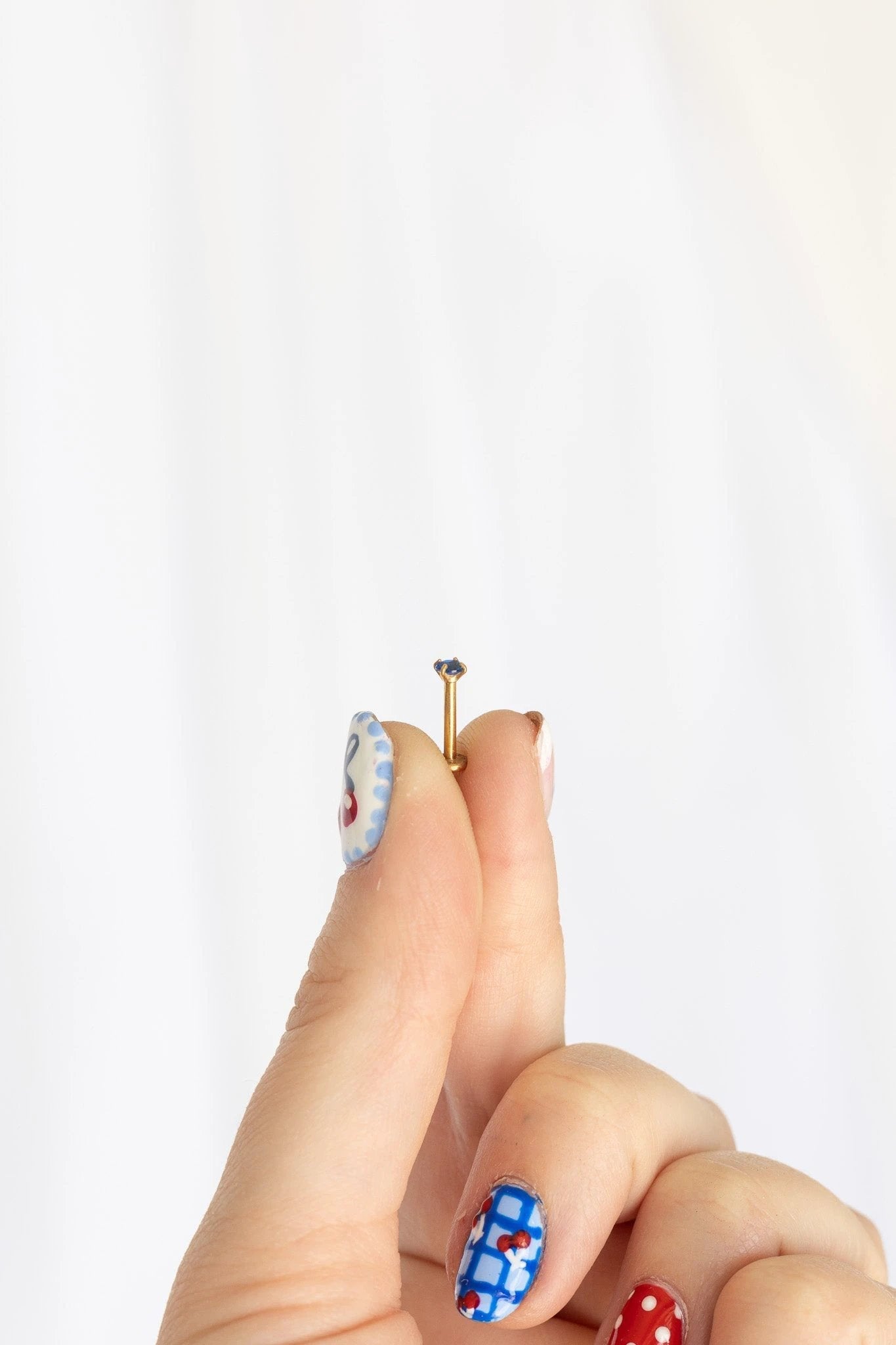 Crystal Flat Back Stud in Blue by Rose & Clay