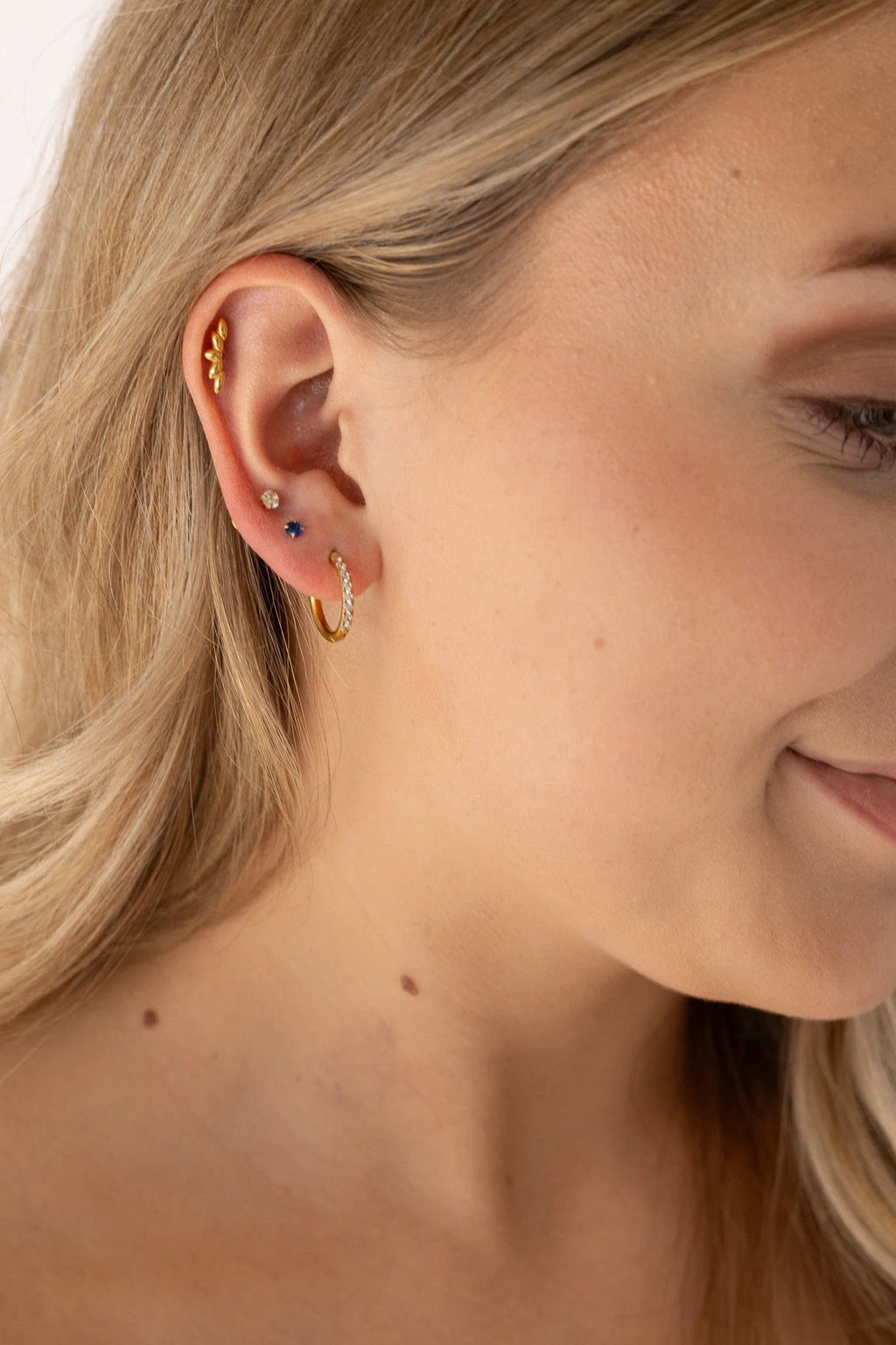 Crystal Flat Back Stud in Blue by Rose & Clay