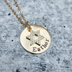 Crystal Magen David Personalized Name Necklace Necklaces La Vie Bien Crystal Magen David Personalized Name Necklace