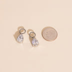 Crystal Pear Huggie Hoop Charms La Vie Bien Crystal Pear Huggie Hoop Charms