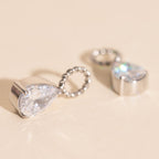Crystal Pear Huggie Hoop Charms La Vie Bien Crystal Pear Huggie Hoop Charms