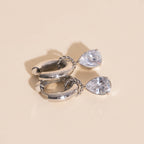 Crystal Pear Huggie Hoop Charms La Vie Bien Crystal Pear Huggie Hoop Charms