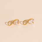 Crystal Pear Huggie Hoop Charms La Vie Bien Crystal Pear Huggie Hoop Charms
