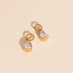 Crystal Pear Huggie Hoop Charms by Oh Clementine