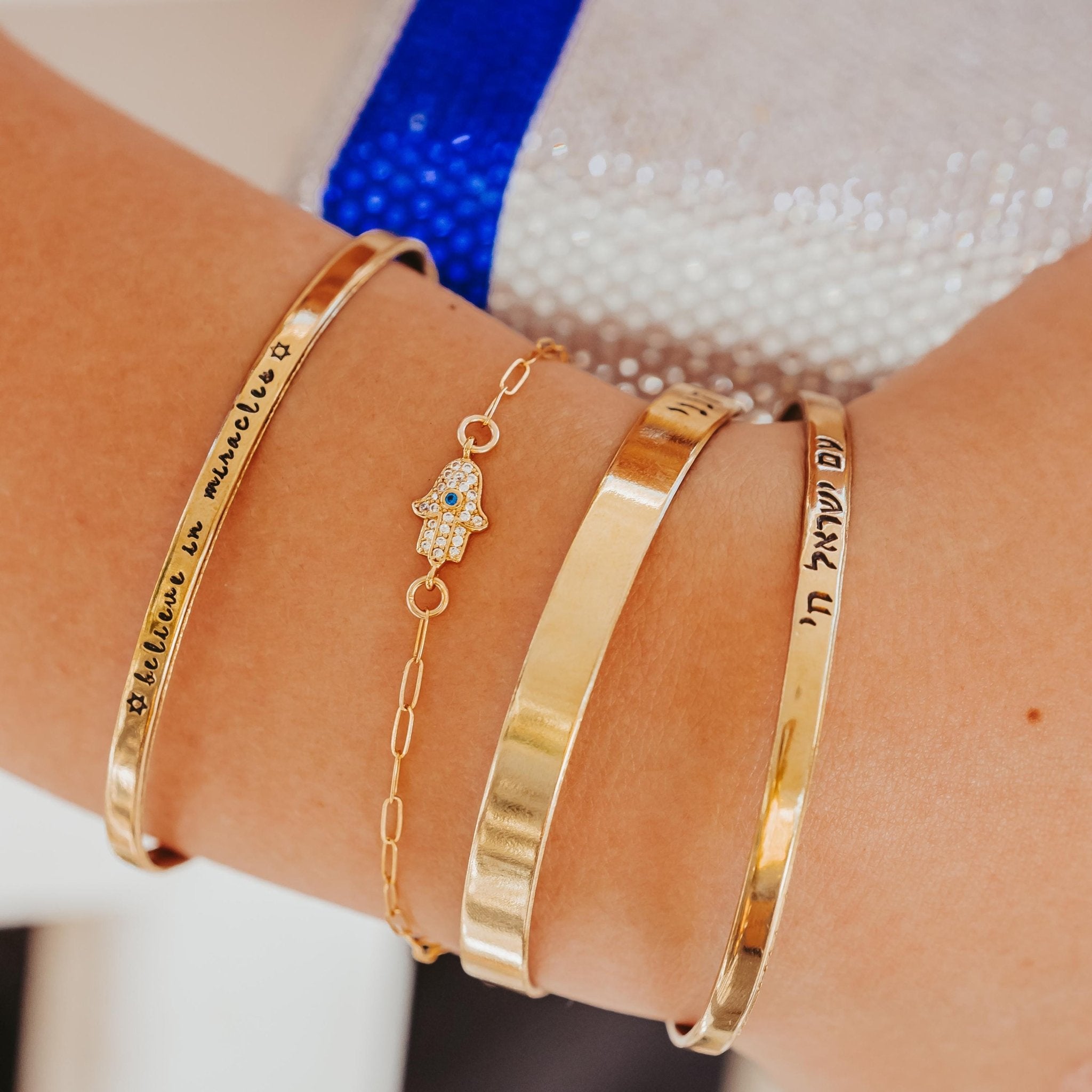 Crystal Personalized Magen David Bracelet Bracelets La Vie Bien Crystal Personalized Magen David Bracelet