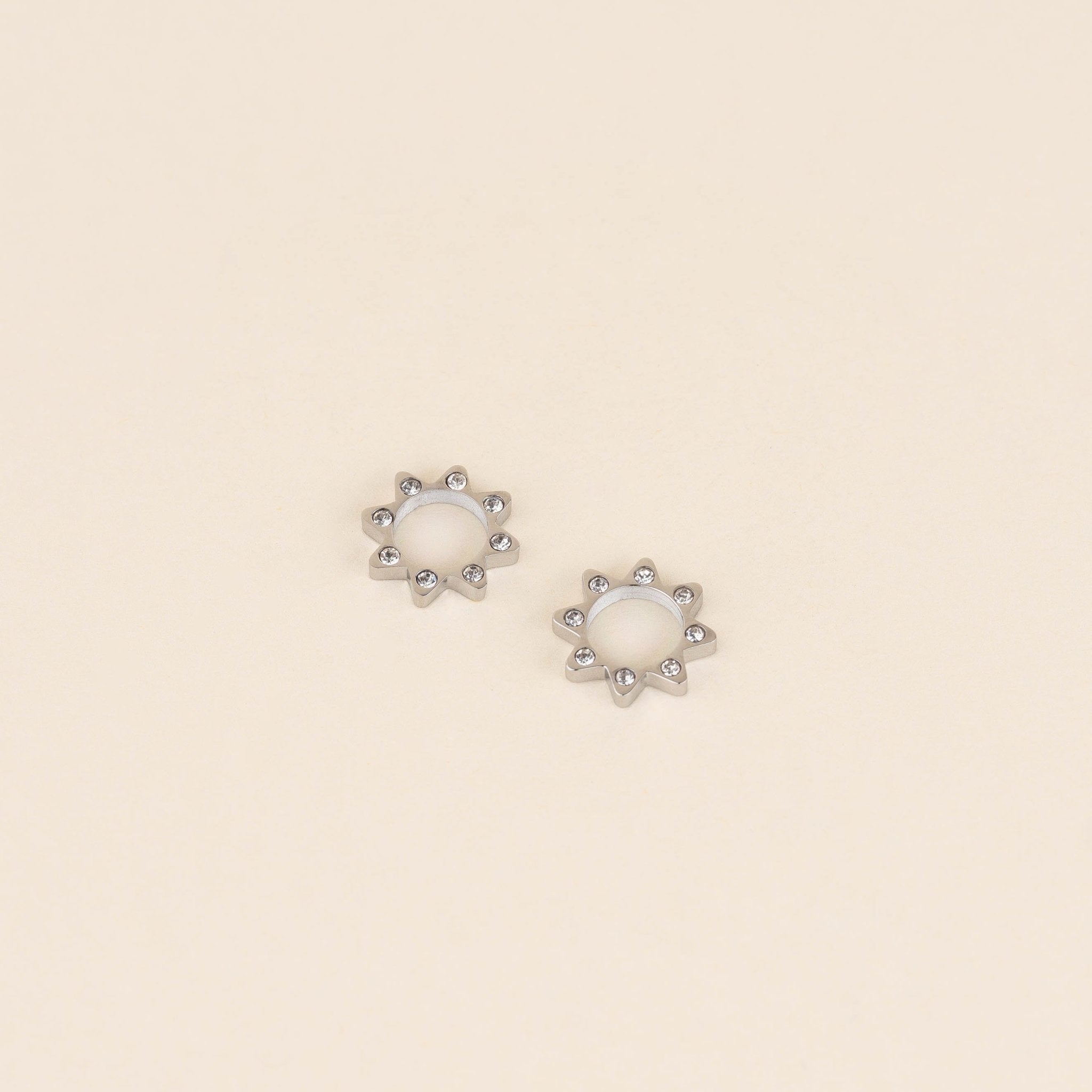 Crystal Sun Chunky Huggie Hoop Charms La Vie Bien Crystal Sun Chunky Huggie Hoop Charms