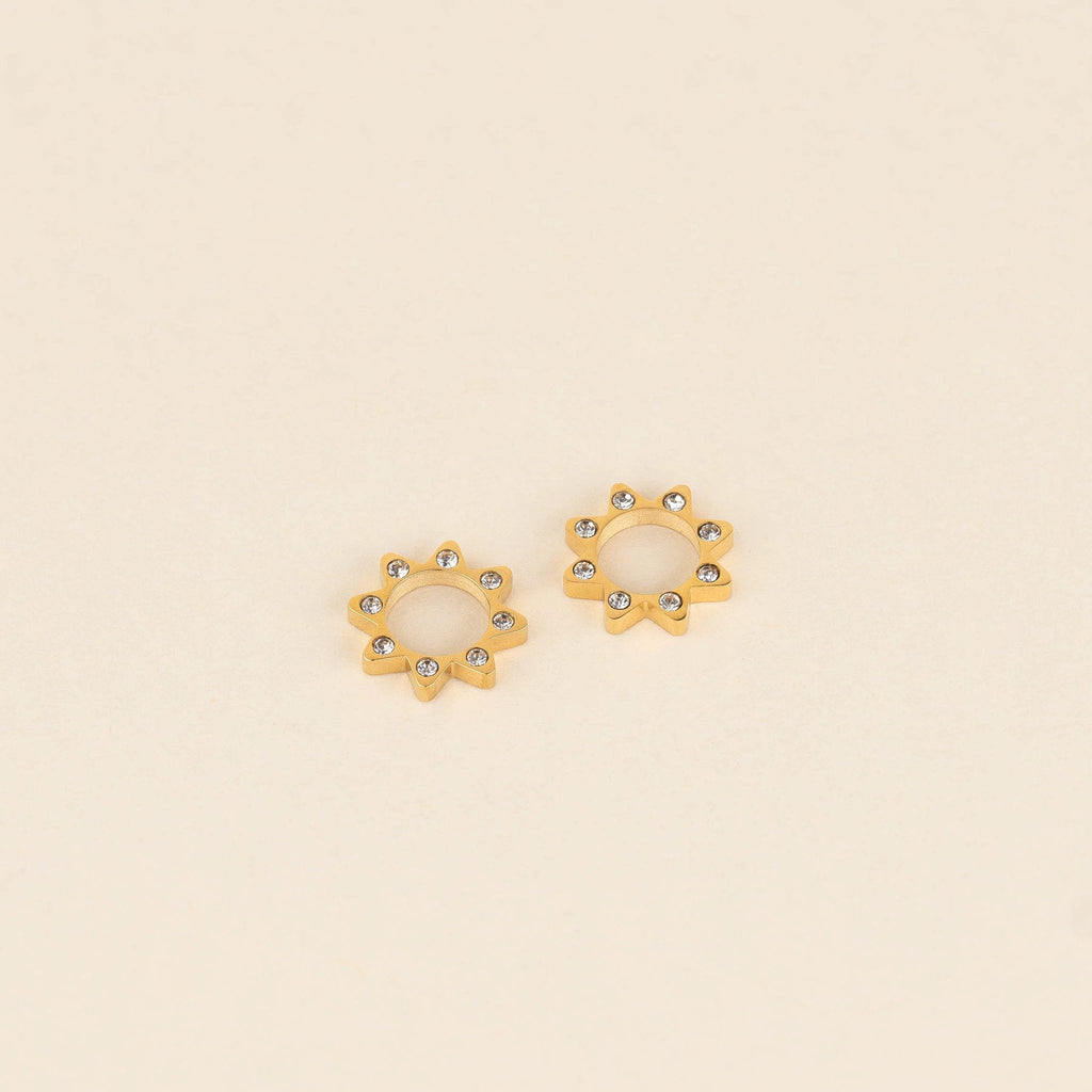 Crystal Sun Chunky Huggie Hoop Charms by Oh Clementine