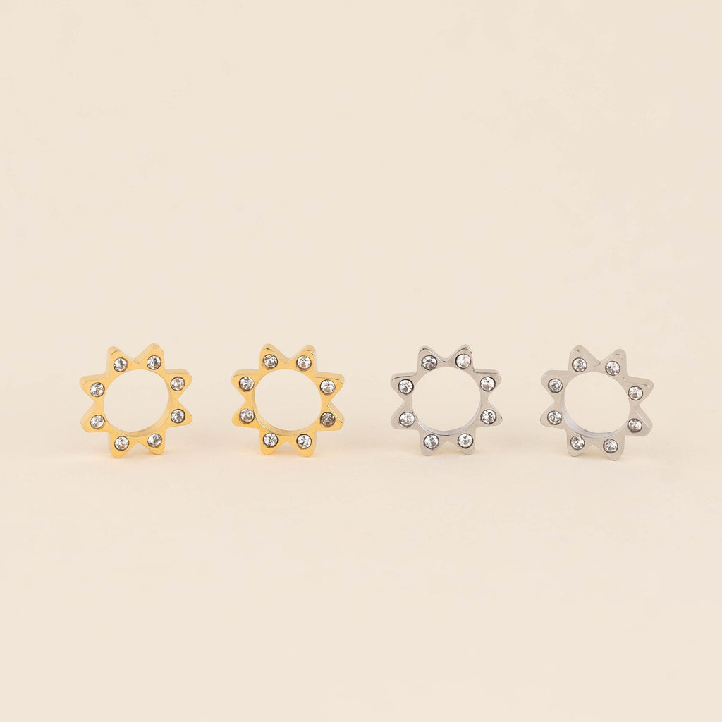 Crystal Sun Chunky Huggie Hoop Charms La Vie Bien Crystal Sun Chunky Huggie Hoop Charms
