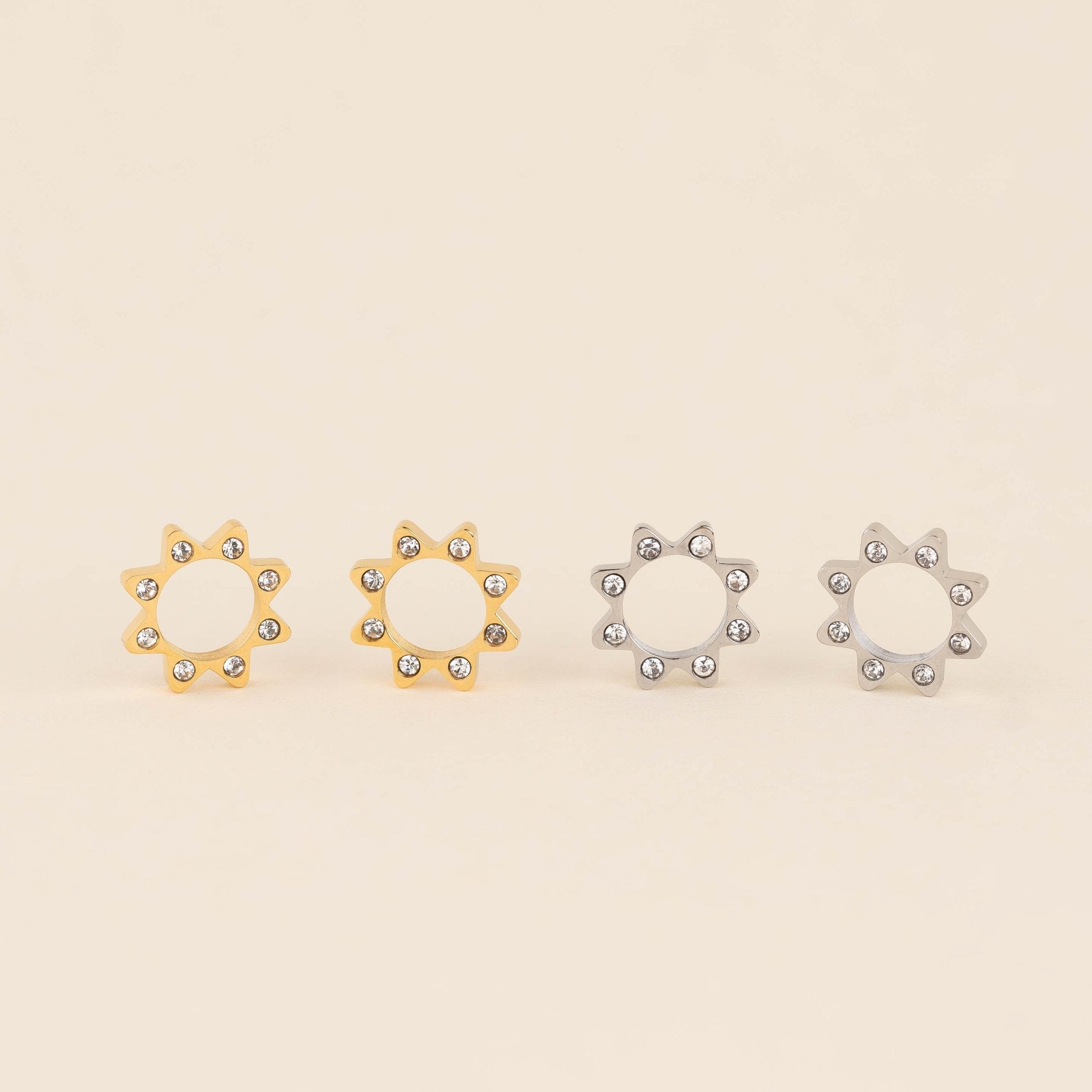 Crystal Sun Chunky Huggie Hoop Charms La Vie Bien Crystal Sun Chunky Huggie Hoop Charms