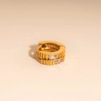 Crystal Textured Tiny Huggie Hoop Earrings by Oh Clementine
