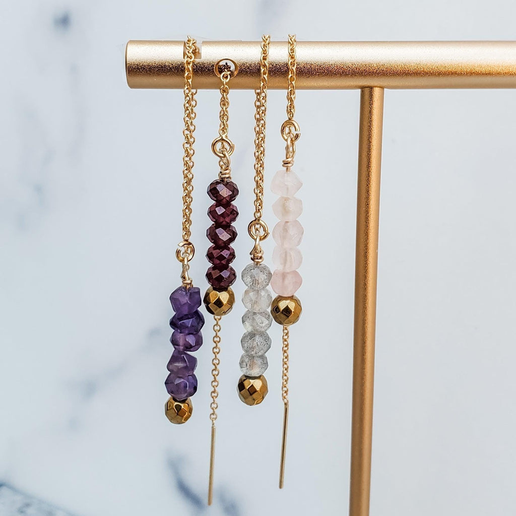 Crystal Threader Earrings Earrings La Vie Bien Crystal Threader Earrings