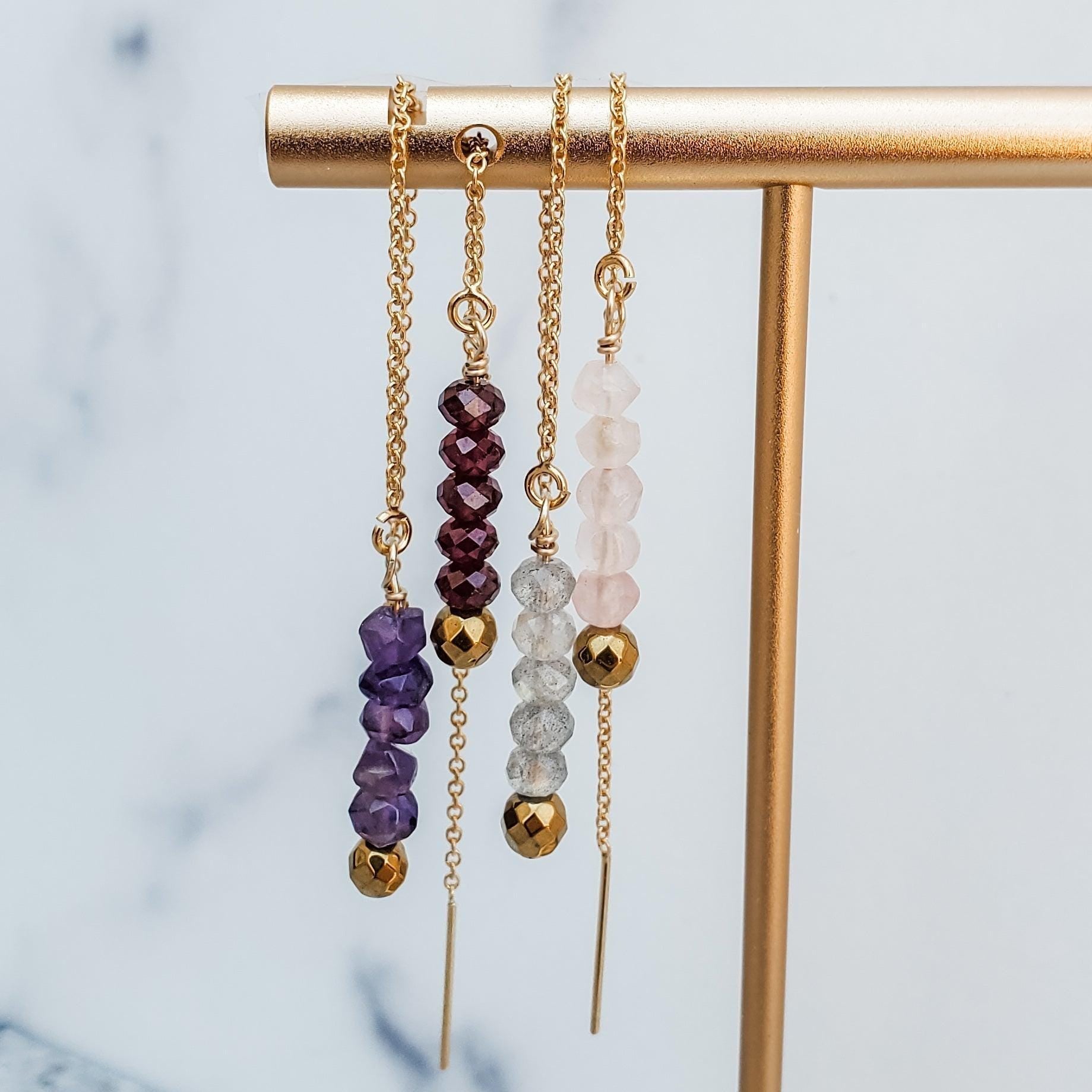 Crystal Threader Earrings Earrings La Vie Bien Crystal Threader Earrings