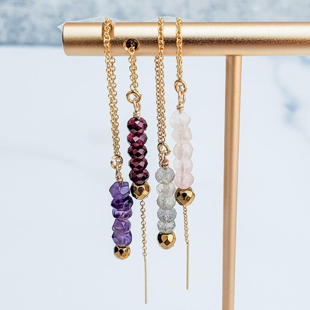 Crystal Threader Earrings Earrings La Vie Bien Crystal Threader Earrings