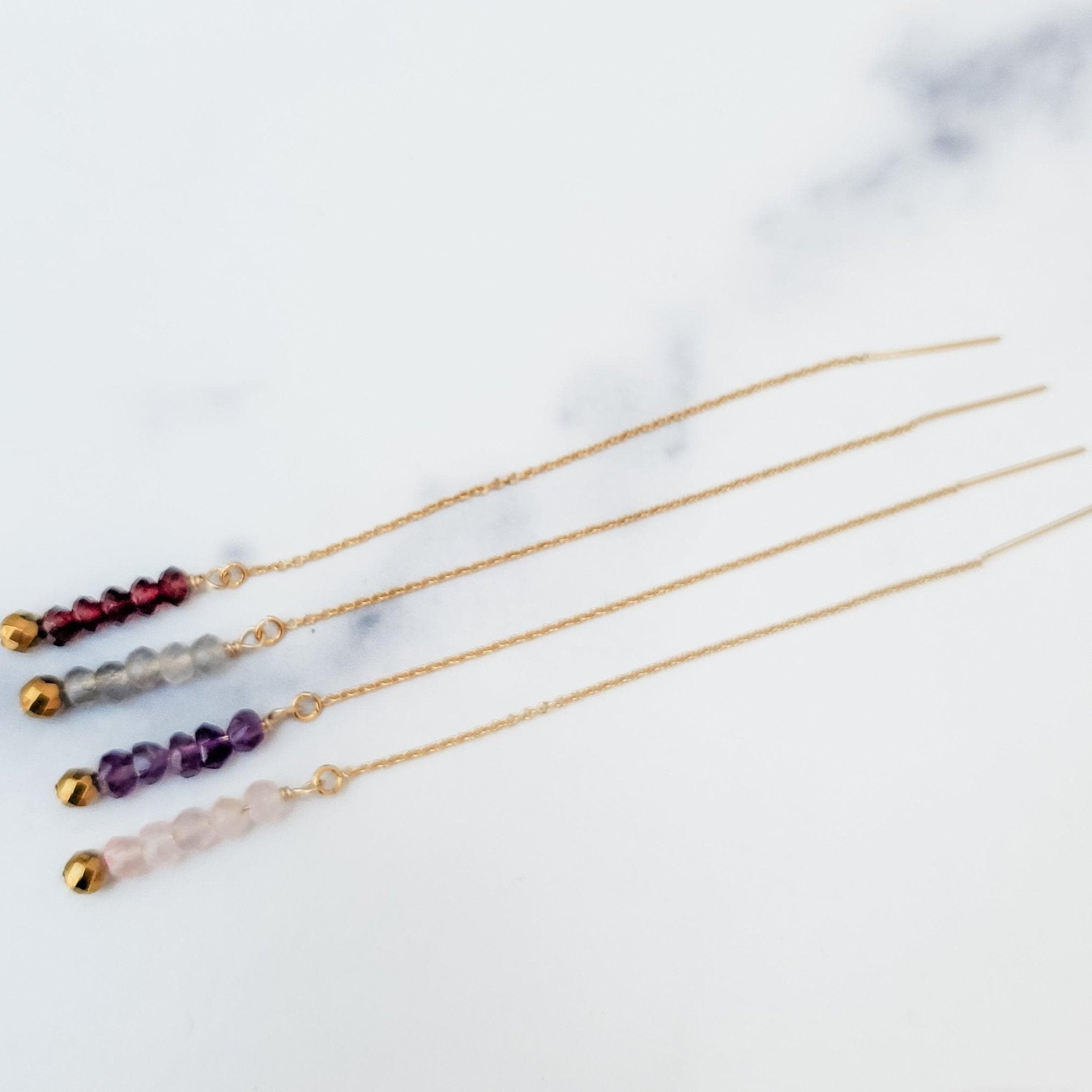 Crystal Threader Earrings Earrings La Vie Bien Crystal Threader Earrings