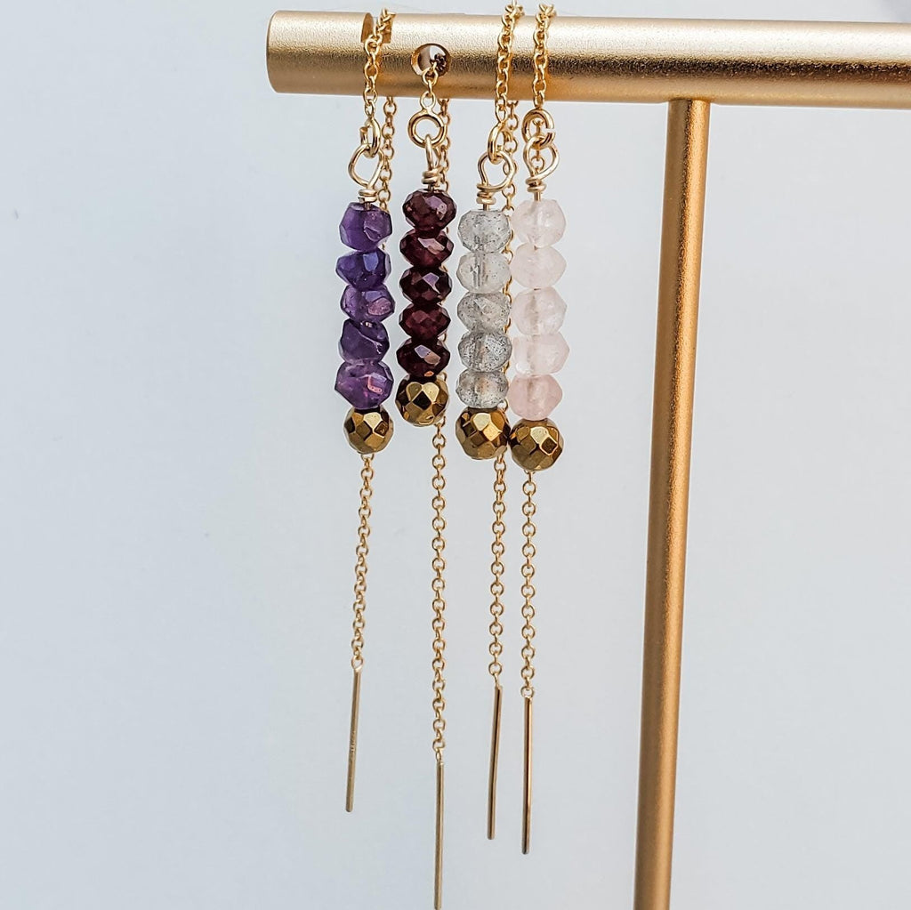 Crystal Threader Earrings Earrings La Vie Bien Crystal Threader Earrings