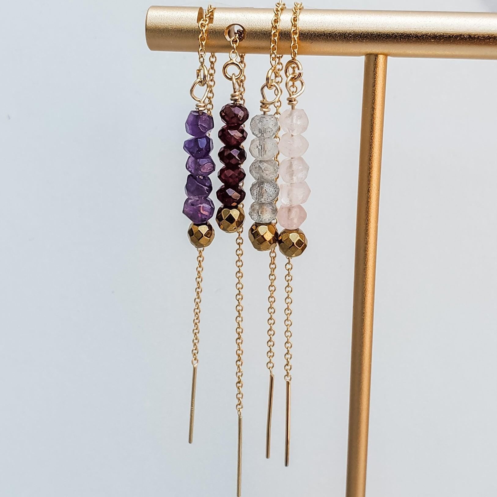 Crystal Threader Earrings Earrings La Vie Bien Crystal Threader Earrings