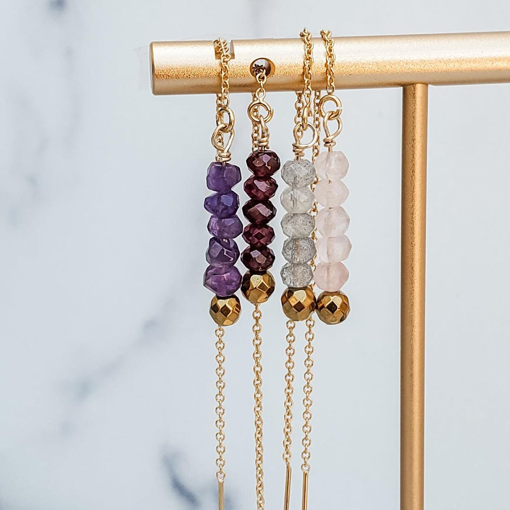 Crystal Threader Earrings Earrings La Vie Bien Crystal Threader Earrings