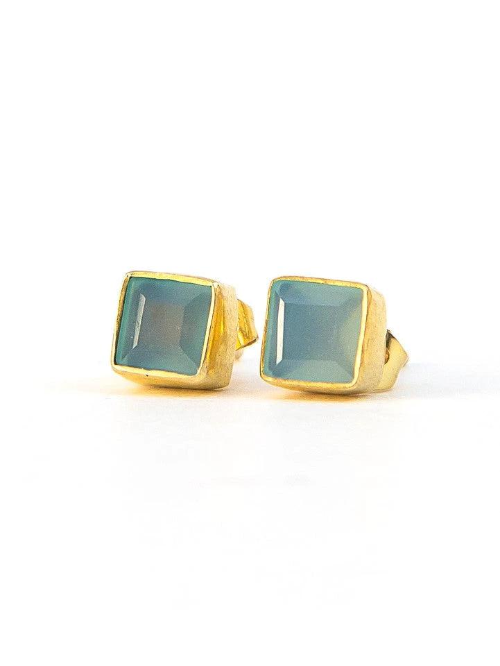 Crystal Waters Studs - Brass by Fair Anita