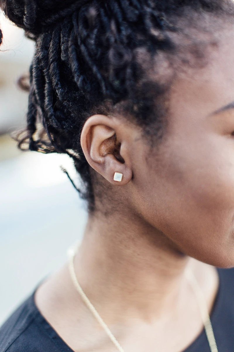 Crystal Waters Studs - Brass by Fair Anita
