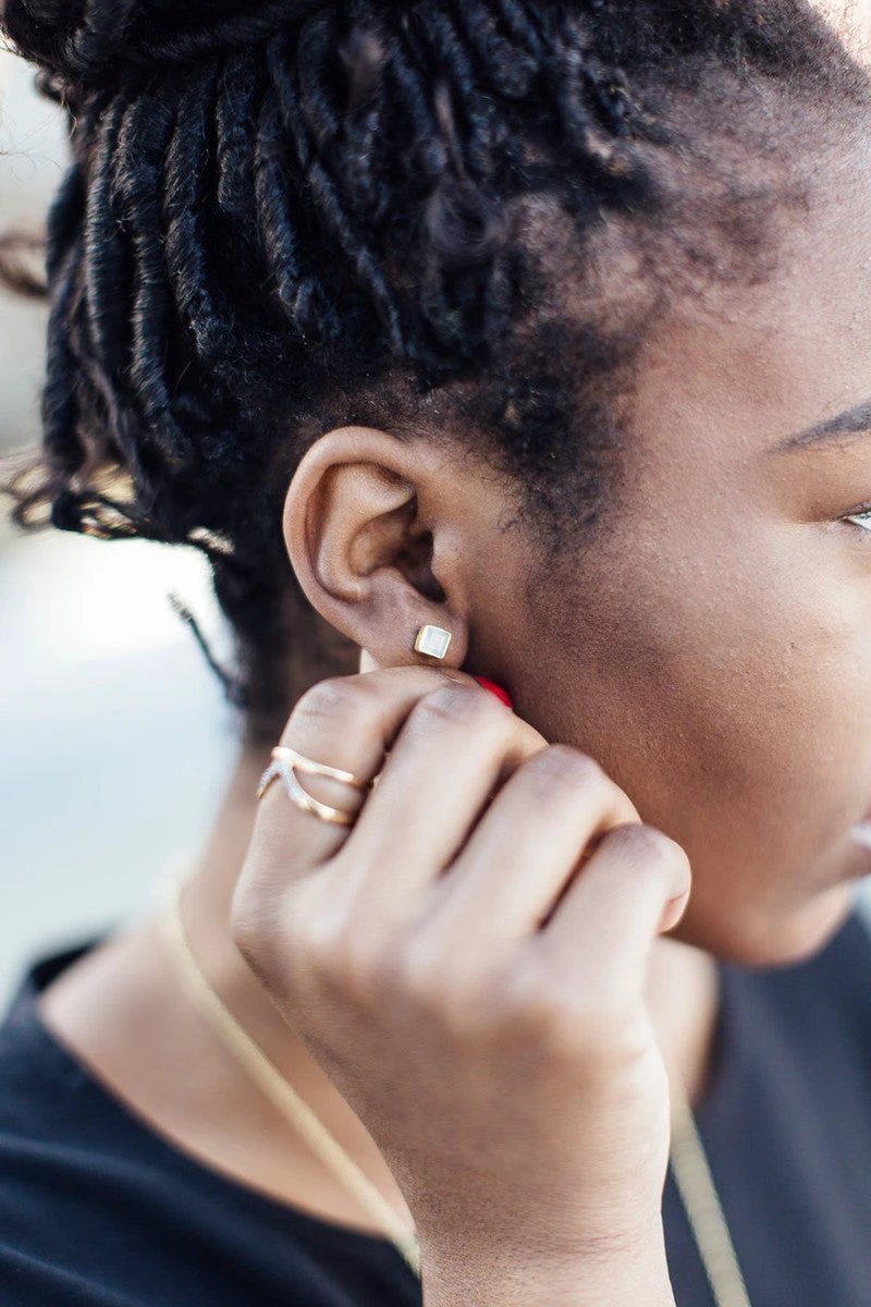 Crystal Waters Studs - Brass by Fair Anita