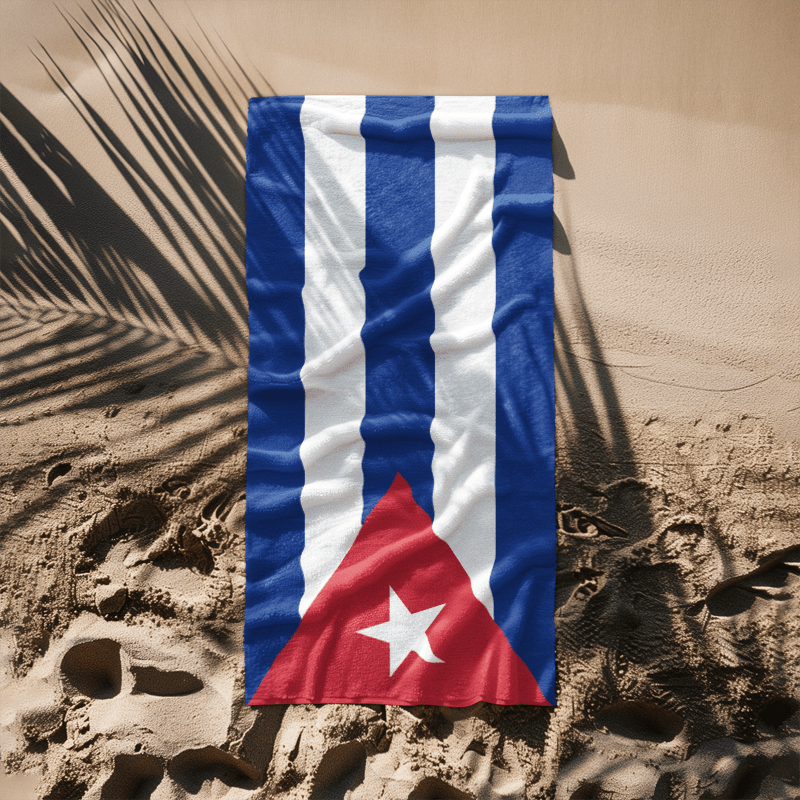Cuba Flag Beach Towel Beach Towel (Generic Brand) La Vie Bien Cuba Flag Beach Towel