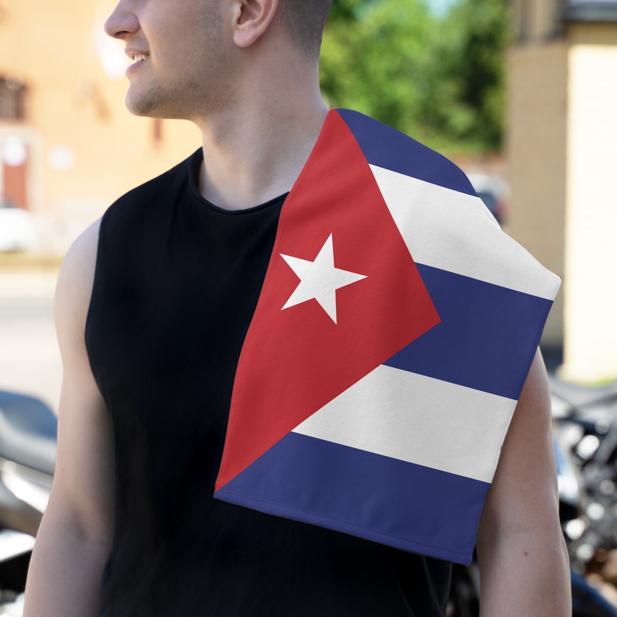 Cuba Flag Rally Towel Rally Towel La Vie Bien Cuba Flag Rally Towel