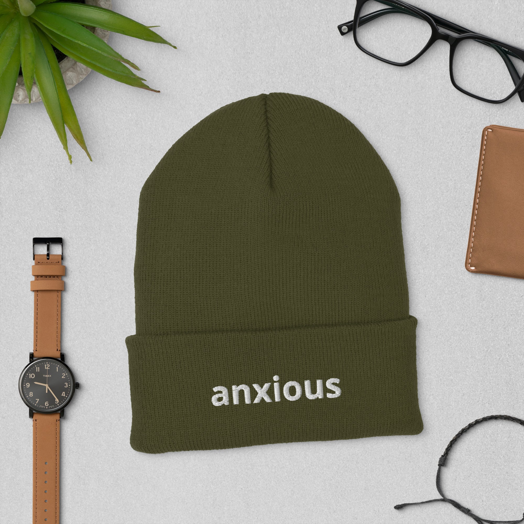 Anxious Cuffed Beanie