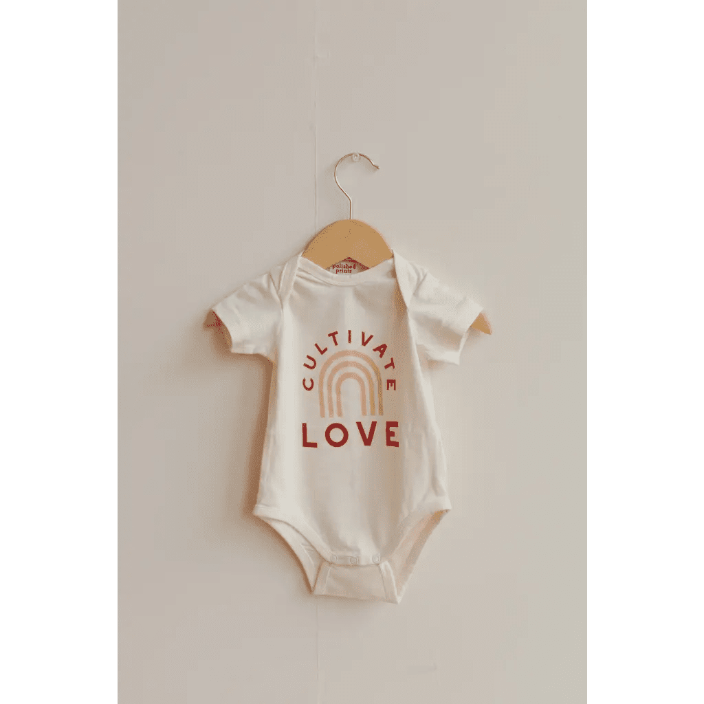 Cultivate Love Organic Cotton Baby Bodysuit by Polished Prints