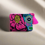 Culturas Embroidered Sugar Skull Coin Purse - Thailand La Vie Bien Culturas Embroidered Sugar Skull Coin Purse - Thailand