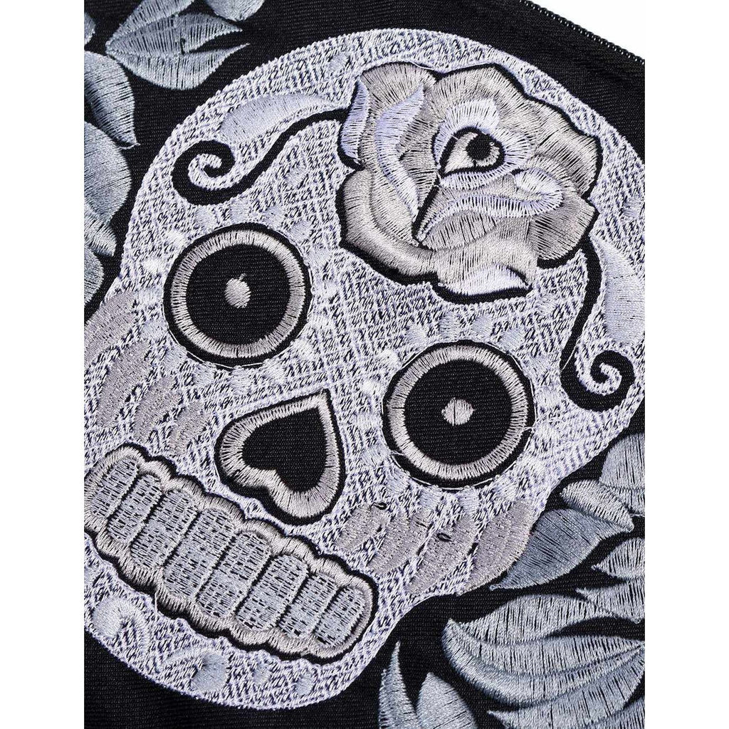 Culturas Embroidered Sugar Skull Wristlet - Thailand Bags La Vie Bien Culturas Embroidered Sugar Skull Wristlet - Thailand