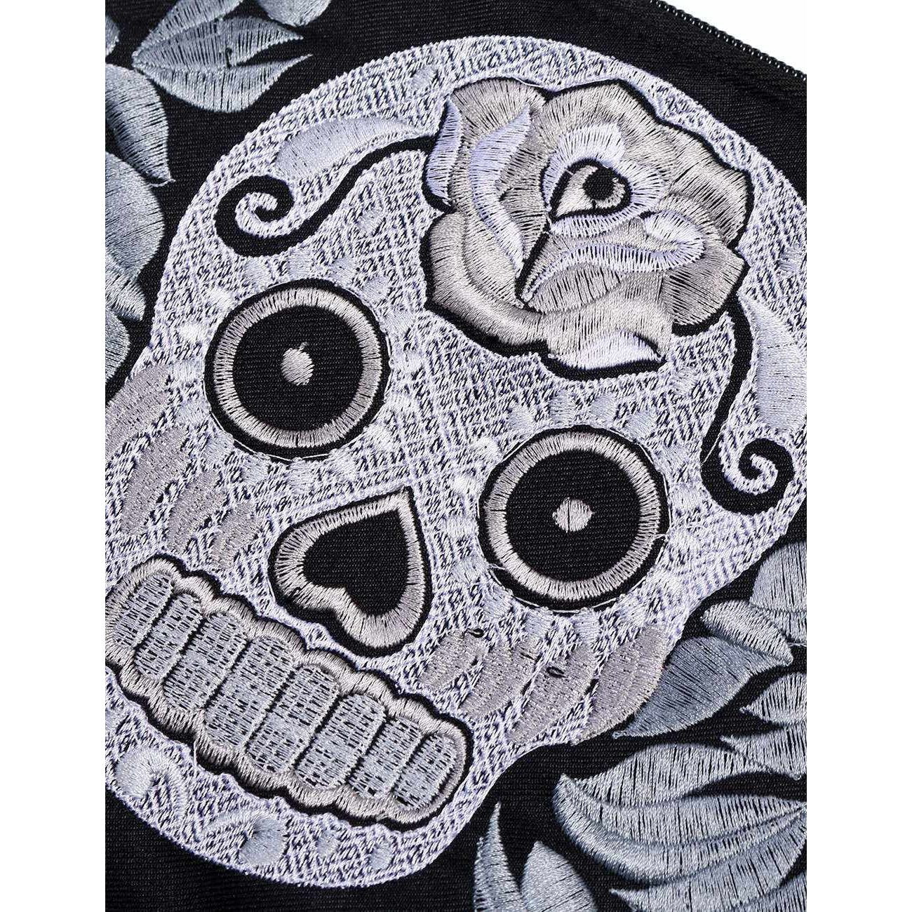 Culturas Embroidered Sugar Skull Wristlet - Thailand Bags La Vie Bien Culturas Embroidered Sugar Skull Wristlet - Thailand