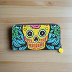 Culturas Sugar Skull Day of the Dead Embroidered Wallet - Thailand Wallets La Vie Bien Culturas Sugar Skull Day of the Dead Embroidered Wallet - Thailand