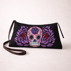 Culturas Sugar Skull Embroidered Crossbody Bag Boho Artisan Shoulder Bag Fair Trade - Thailand Bags La Vie Bien Culturas Sugar Skull Embroidered Crossbody Bag Boho Artisan Shoulder Bag Fair Trade - Thailand