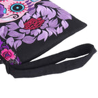 Culturas Sugar Skull Embroidered Wristlet with Flower Trim - Thailand Bags La Vie Bien Culturas Sugar Skull Embroidered Wristlet with Flower Trim - Thailand
