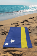 Curacao Flag Beach Towel Beach Towel (Generic Brand) La Vie Bien Curacao Flag Beach Towel