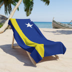 Curacao Flag Beach Towel Beach Towel (Generic Brand) La Vie Bien Curacao Flag Beach Towel