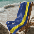 Curacao Flag Beach Towel Beach Towel (Generic Brand) La Vie Bien Curacao Flag Beach Towel