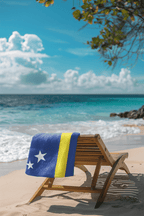Curacao Flag Beach Towel Beach Towel (Generic Brand) La Vie Bien Curacao Flag Beach Towel