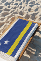 Curacao Flag Beach Towel Beach Towel (Generic Brand) La Vie Bien Curacao Flag Beach Towel