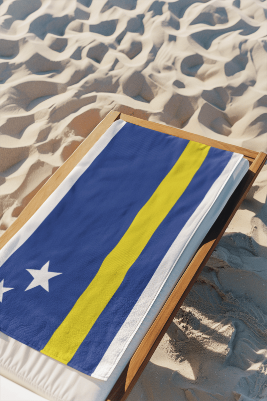 Curacao Flag Beach Towel Beach Towel (Generic Brand) La Vie Bien Curacao Flag Beach Towel