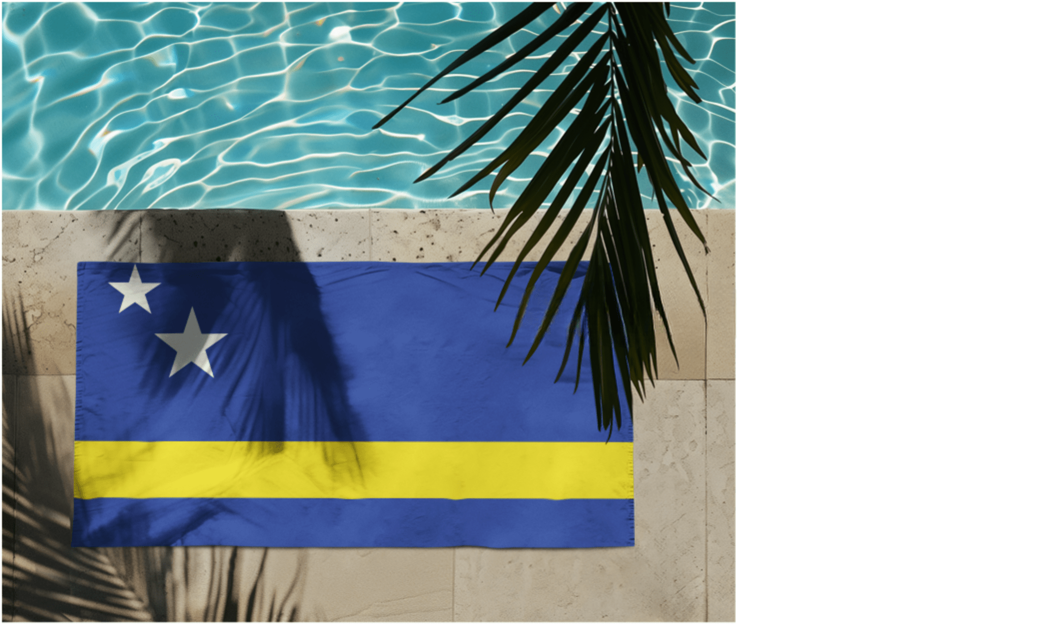 Curacao Flag Beach Towel Beach Towel (Generic Brand) La Vie Bien Curacao Flag Beach Towel
