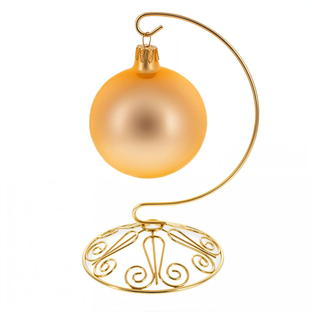 Curved Gold Wire Swirl Base Ornament Stand Display 7 Inches Ornament Stands La Vie Bien Curved Gold Wire Swirl Base Ornament Stand Display 7 Inches