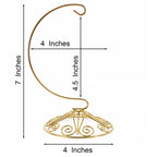 Curved Gold Wire Swirl Base Ornament Stand Display 7 Inches Ornament Stands La Vie Bien Curved Gold Wire Swirl Base Ornament Stand Display 7 Inches