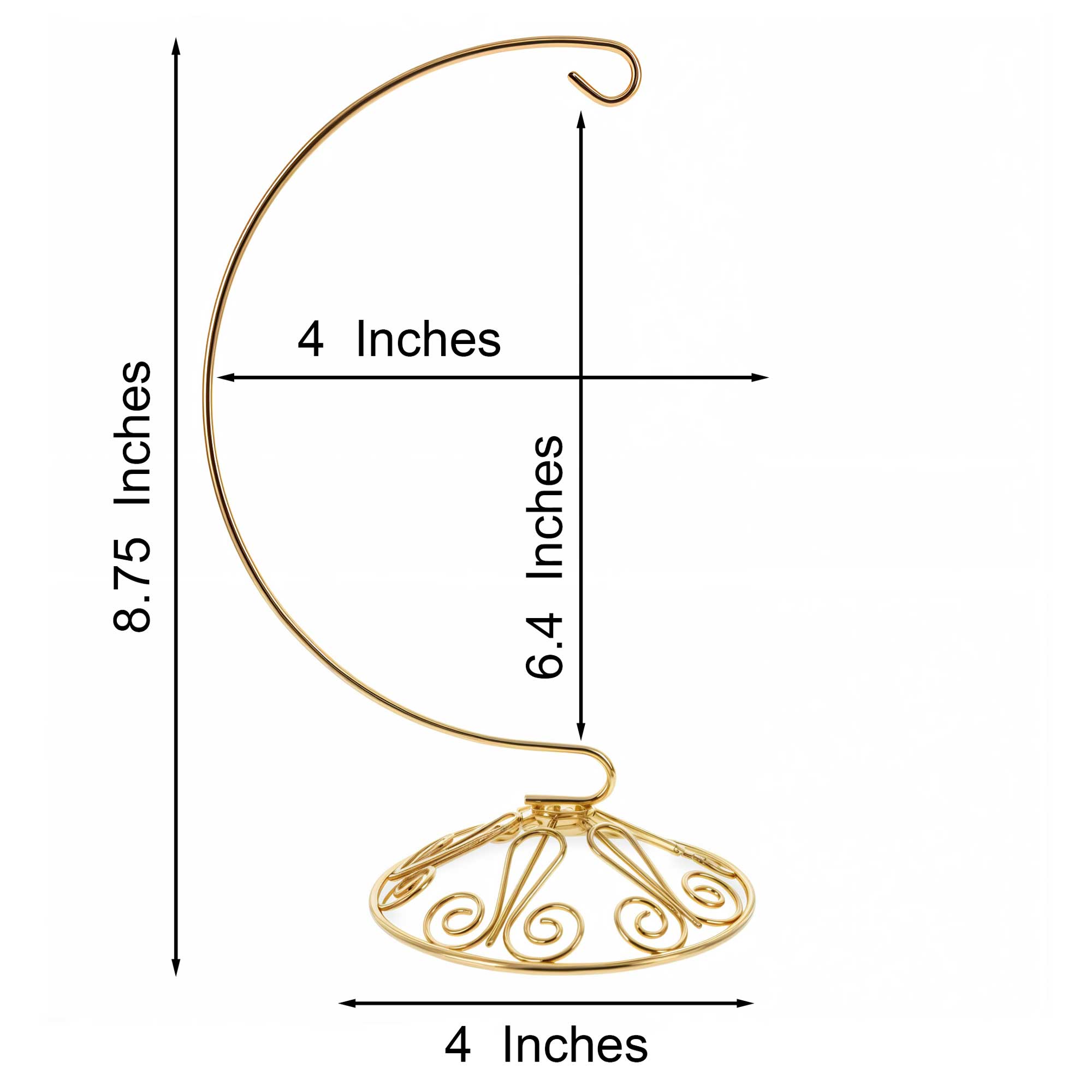 Curved Gold Wire Swirl Base Ornament Stand Display 8.75 Inches Ornament Stands La Vie Bien Curved Gold Wire Swirl Base Ornament Stand Display 8.75 Inches